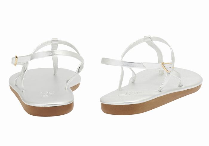 Ancient Greek Sandals Lito Flip Flop Donna Sandali Con Cinturino Sul Retro Argento | KPD7722KN