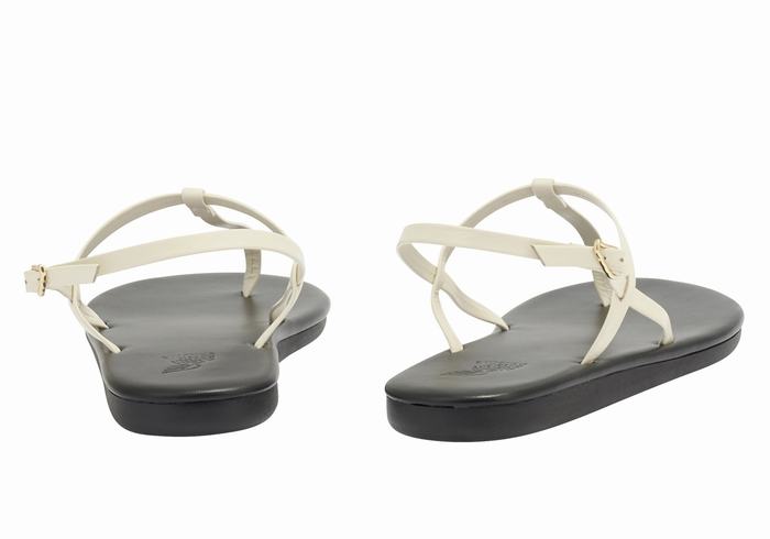 Ancient Greek Sandals Lito Flip Flop Donna Sandali Con Cinturino Sul Retro Bianche | ECH6788QR