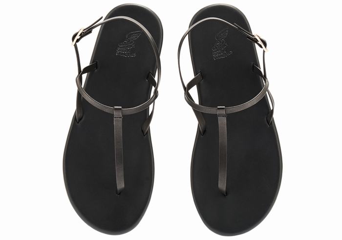 Ancient Greek Sandals Lito Flip Flop Donna Sandali Con Cinturino Sul Retro Nere | VTF1260VX