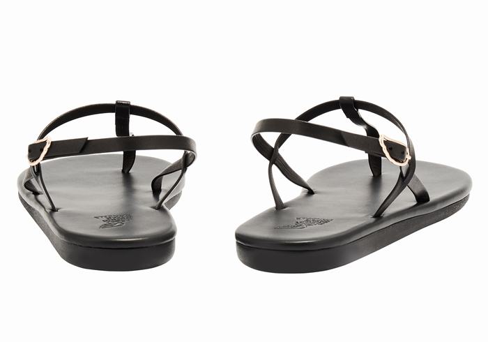 Ancient Greek Sandals Lito Flip Flop Donna Sandali Con Cinturino Sul Retro Nere | VTF1260VX