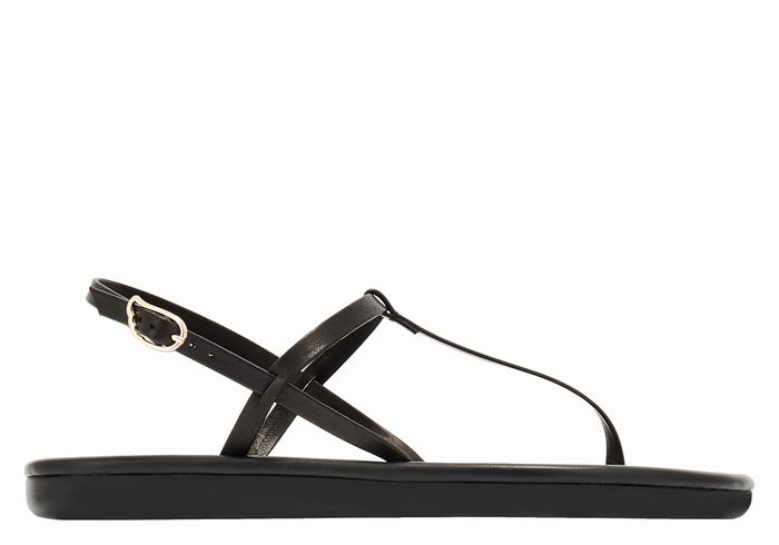 Ancient Greek Sandals Lito Flip Flop Donna Sandali Con Cinturino Sul Retro Nere | VTF1260VX