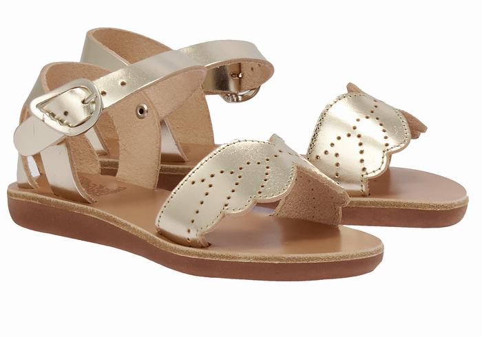 Ancient Greek Sandals Little Andromeda Soft Bambino Sandali Casual Oro Bianche | TMI2278PR