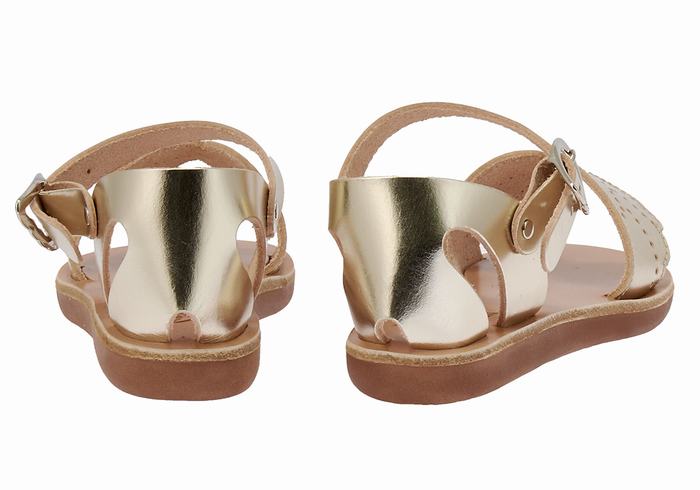 Ancient Greek Sandals Little Andromeda Soft Bambino Sandali Casual Oro Bianche | TMI2278PR