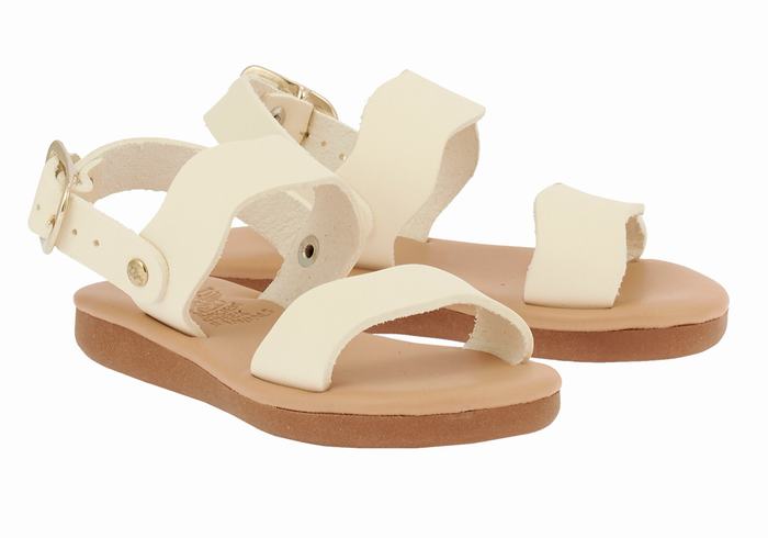 Ancient Greek Sandals Little Calamos Soft Bambino Sandali Casual Bianche | XVU7949KA