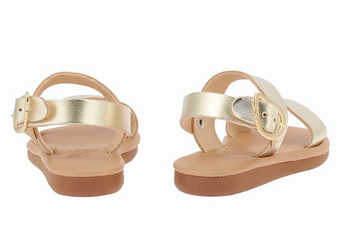 Ancient Greek Sandals Little Calamos Soft Bambino Sandali Casual Oro Bianche | RFN3081TL