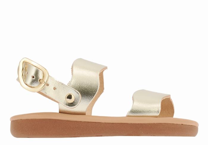 Ancient Greek Sandals Little Calamos Soft Bambino Sandali Casual Oro Bianche | RFN3081TL