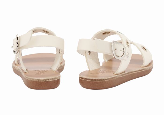 Ancient Greek Sandals Little Clio Eyelets Soft Bambino Sandali Casual Bianche | NJW6884YM