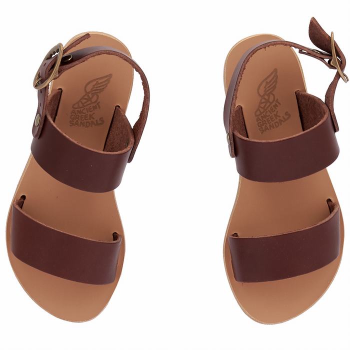 Ancient Greek Sandals Little Clio Soft Bambino Sandali Casual Caffè | GEN1246QN