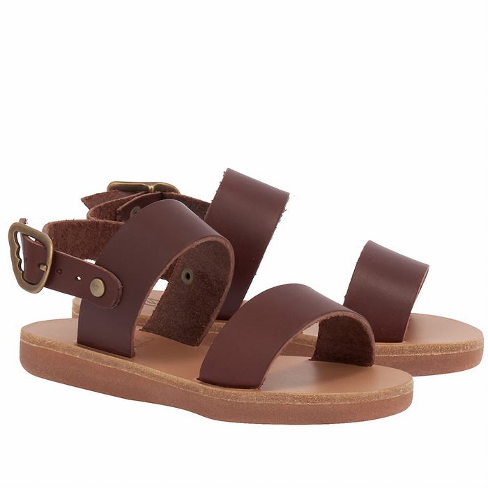 Ancient Greek Sandals Little Clio Soft Bambino Sandali Casual Caffè | GEN1246QN