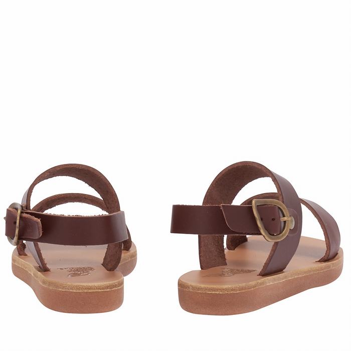 Ancient Greek Sandals Little Clio Soft Bambino Sandali Casual Caffè | GEN1246QN