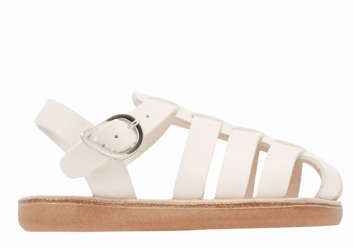 Ancient Greek Sandals Little Ektoras Soft Bambino Sandali Pescatore Bianche | EHI2222SM