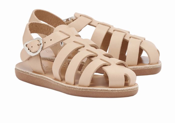 Ancient Greek Sandals Little Ektoras Soft Bambino Sandali Pescatore Beige | WQB1448VH