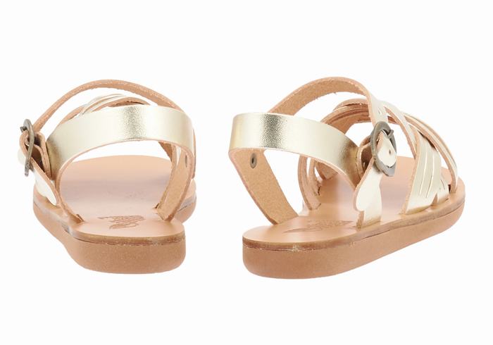 Ancient Greek Sandals Little Electra Soft Bambino Sandali Bassi Oro Bianche | LYR5881PX