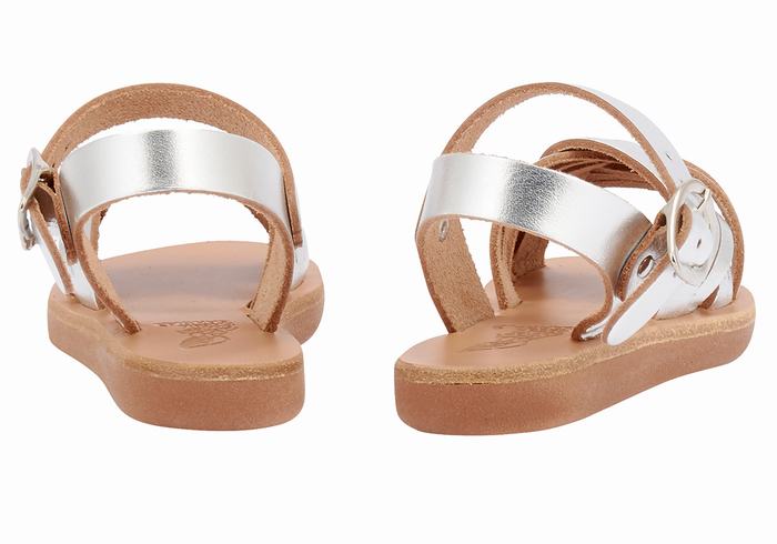 Ancient Greek Sandals Little Electra Soft Bambino Sandali Bassi Argento | BNF462NM