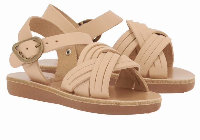 Ancient Greek Sandals Little Electra Soft Bambino Sandali Bassi Beige | ZRA3851RA