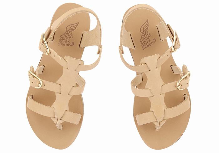 Ancient Greek Sandals Little Grace Kelly Soft Bambino Sandali Bassi Beige | GOP4178YQ