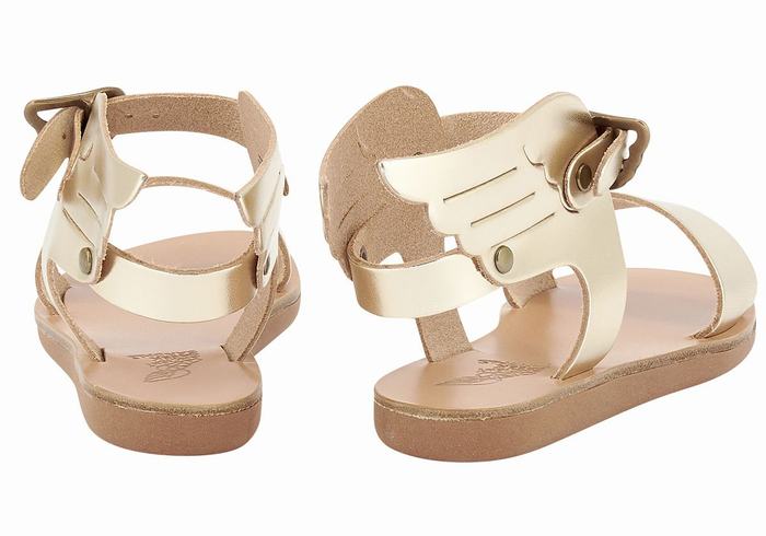 Ancient Greek Sandals Little Ikaria Soft Bambino Sandali Casual Oro Bianche | IPV4325GY