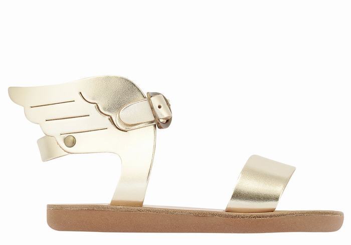 Ancient Greek Sandals Little Ikaria Soft Bambino Sandali Casual Oro Bianche | IPV4325GY