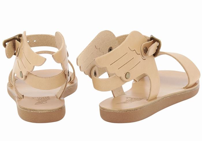 Ancient Greek Sandals Little Ikaria Soft Bambino Sandali Casual Beige | VCD9223XR