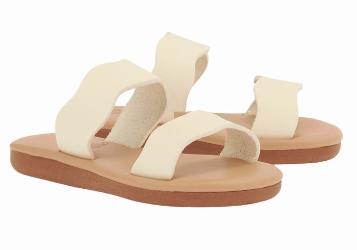 Ancient Greek Sandals Little Kastos Soft Bambino Sandali Scorrevoli Bianche | LZK2632AF