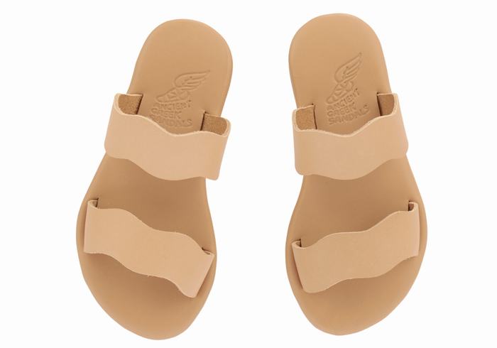 Ancient Greek Sandals Little Kastos Soft Bambino Sandali Scorrevoli Beige | LVV9089RW