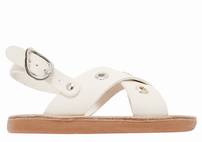 Ancient Greek Sandals Little Maria Eyelets Soft Bambino Sandali Casual Bianche | YUY5457JY