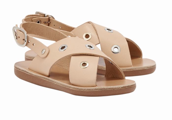 Ancient Greek Sandals Little Maria Eyelets Soft Bambino Sandali Casual Beige | TPH2036JC