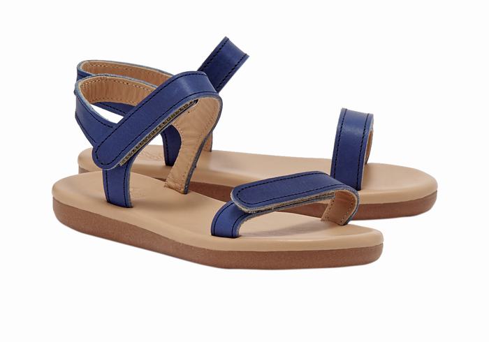 Ancient Greek Sandals Little Poros Soft Bambino Sandali Casual Blu Scuro | BGF4695TP