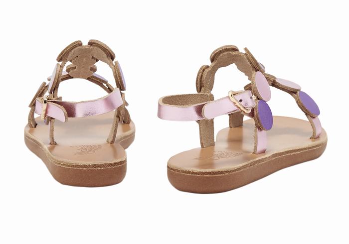 Ancient Greek Sandals Little Uranos Soft Bambino Sandali Bassi Rosa Viola | YPF5111VC