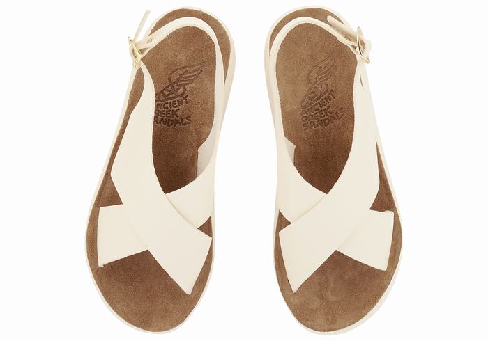 Ancient Greek Sandals Maria Comfort Donna Sandali con Plateau Bianche | YBV7976CX