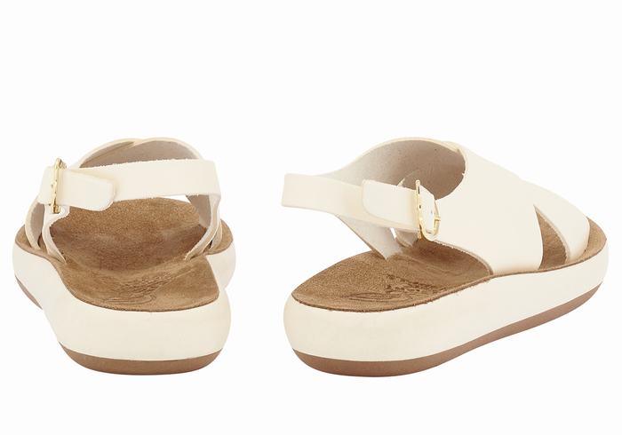 Ancient Greek Sandals Maria Comfort Donna Sandali con Plateau Bianche | YBV7976CX