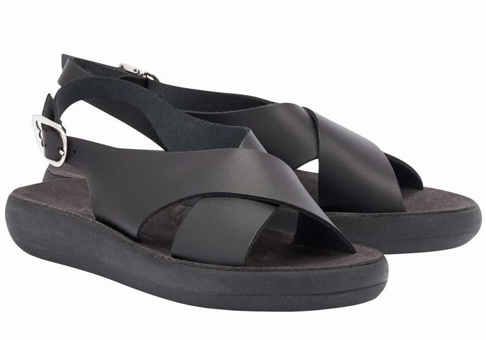 Ancient Greek Sandals Maria Comfort Donna Sandali con Plateau Nere | BMW1815CZ