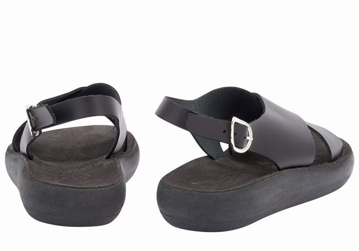 Ancient Greek Sandals Maria Comfort Donna Sandali con Plateau Nere | BMW1815CZ