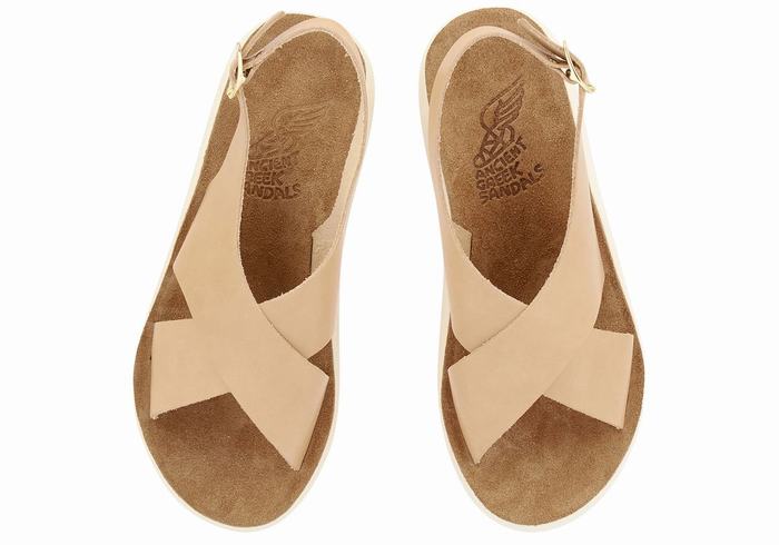 Ancient Greek Sandals Maria Comfort Donna Sandali con Plateau Beige | CMR8331WQ