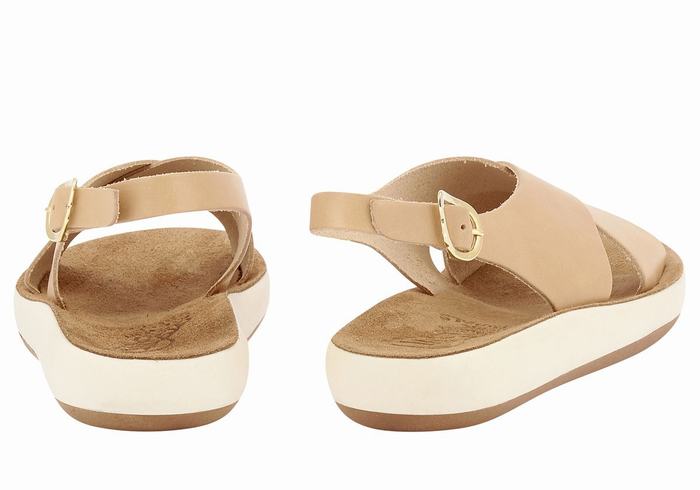 Ancient Greek Sandals Maria Comfort Donna Sandali con Plateau Beige | CMR8331WQ