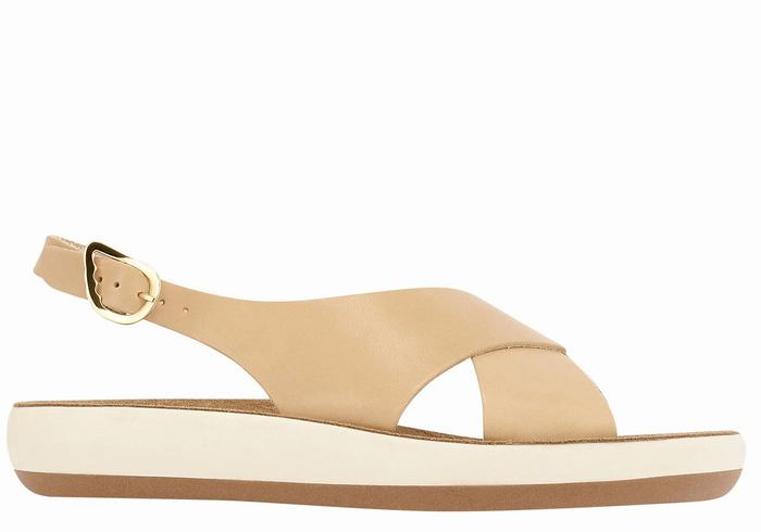 Ancient Greek Sandals Maria Comfort Donna Sandali con Plateau Beige | CMR8331WQ