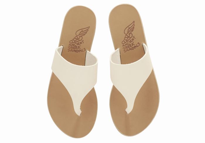 Ancient Greek Sandals Mera Leather Donna Infradito Bianche | YME571CF