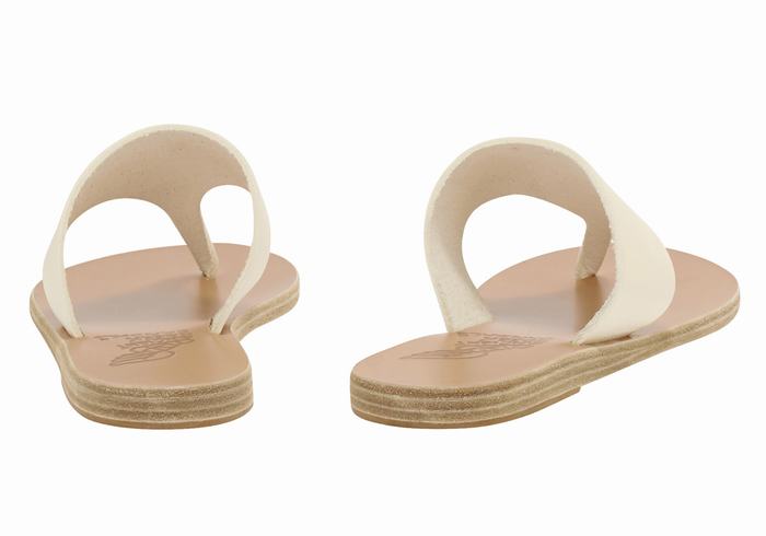 Ancient Greek Sandals Mera Leather Donna Infradito Bianche | YME571CF