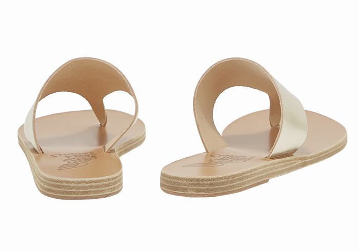 Ancient Greek Sandals Mera Leather Donna Infradito Oro Bianche | KVF9980KF