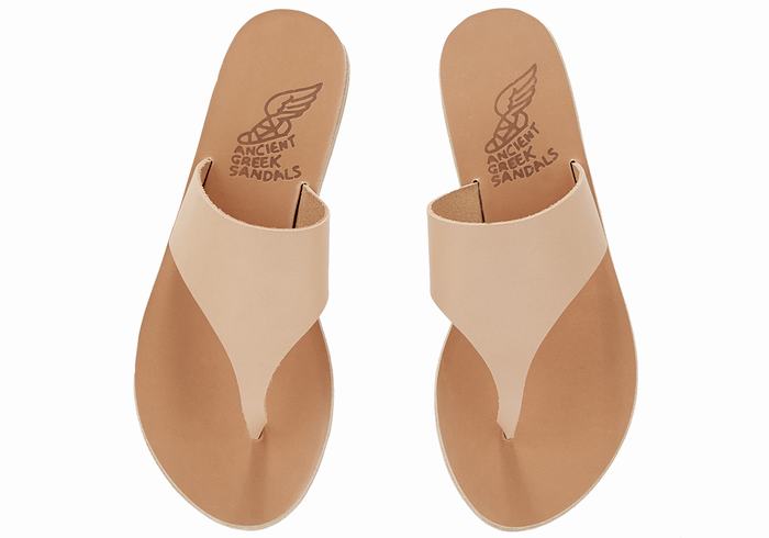 Ancient Greek Sandals Mera Leather Donna Infradito Beige | GJX9859NE