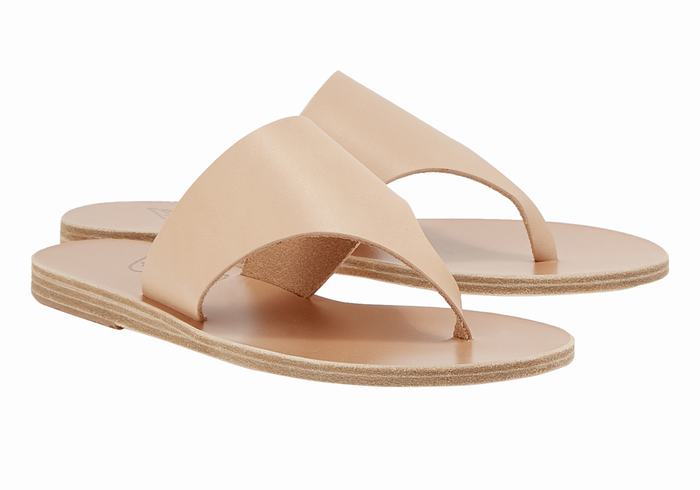 Ancient Greek Sandals Mera Leather Donna Infradito Beige | GJX9859NE