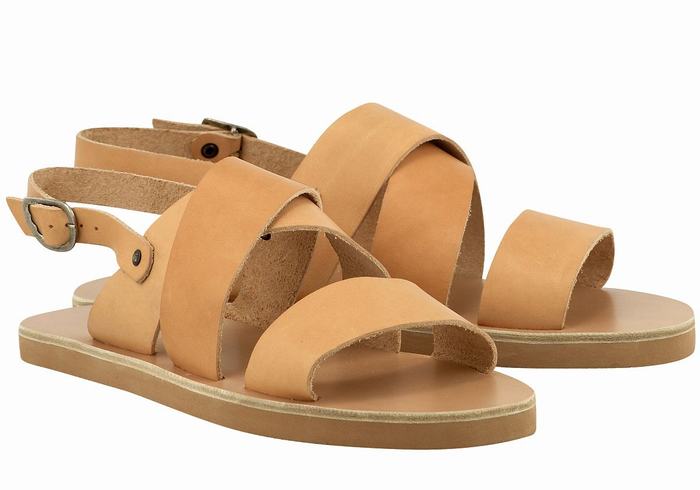 Ancient Greek Sandals Miltos Uomo Sandali Casual Beige | REW9835QK