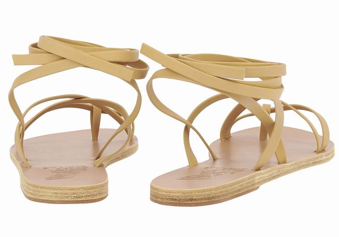 Ancient Greek Sandals Morfi Leather Donna Sandali Da Gladiatore Beige | XSF3982IU