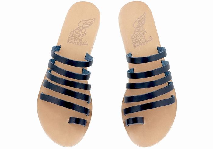 Ancient Greek Sandals Niki Leather Donna Sandali Con Puntale Blu Scuro | JAX9175UA