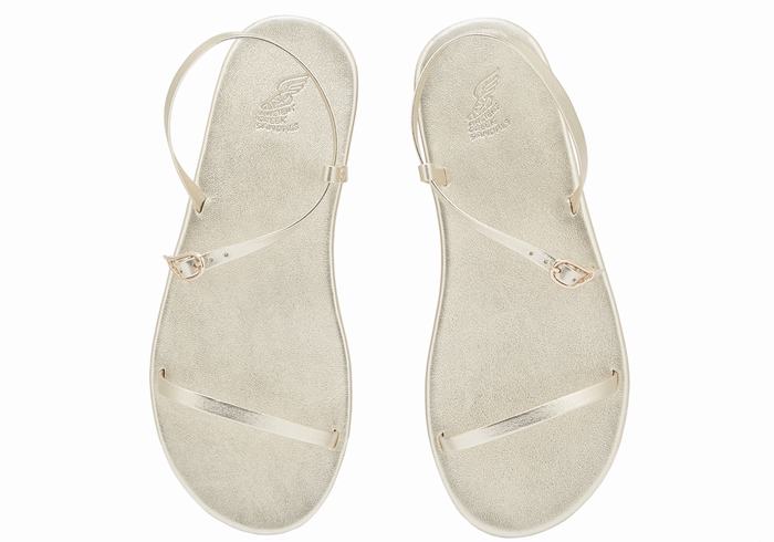 Ancient Greek Sandals Niove Donna Sandali Con Cinturino Sul Retro Oro Bianche | DHR7186ZP