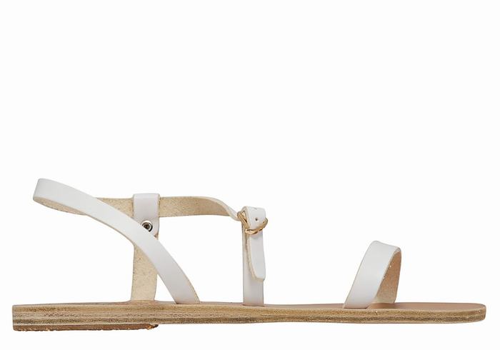 Ancient Greek Sandals Niove Leather Donna Sandali Con Cinturino Sul Retro Bianche | NXS8976PI