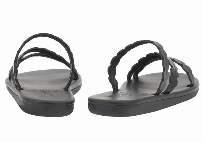 Ancient Greek Sandals Oceanis Donna Sandali Scorrevoli Nere | ZHL5469KA