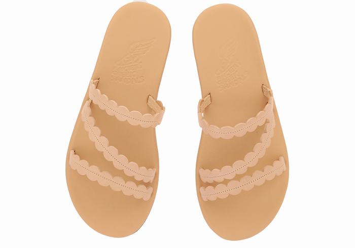 Ancient Greek Sandals Oceanis Donna Sandali Scorrevoli Beige | YQE318HQ