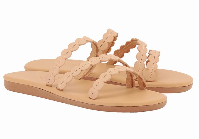 Ancient Greek Sandals Oceanis Donna Sandali Scorrevoli Beige | YQE318HQ