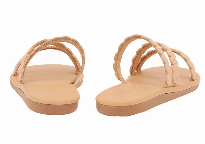 Ancient Greek Sandals Oceanis Donna Sandali Scorrevoli Beige | YQE318HQ